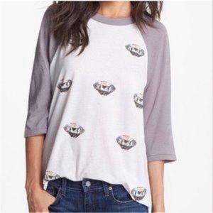 Rare Wildfox baseball tee  size medium with diamonds